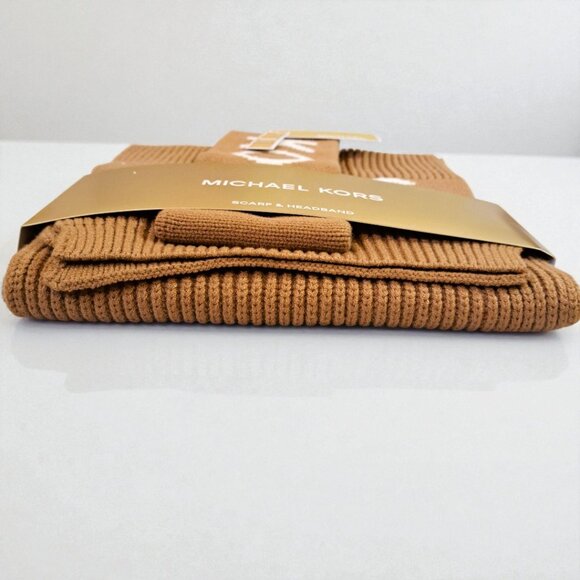 Michael Kors Women's Tan Scarf and Headband Set NWT - Picture 6 of 10